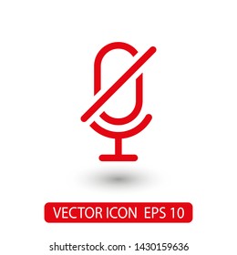 Microphone Audio Muted illustration. Mute Microphone icon. Retro microphone icon