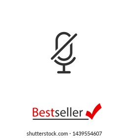 Microphone Audio Muted illustration. Mute Microphone icon. Retro microphone icon