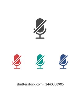 Microphone Audio Muted illustration. Mute Microphone icon. Retro microphone icon