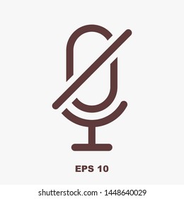 Microphone Audio Muted illustration. Mute Microphone icon. Retro microphone icon