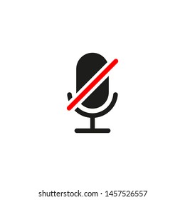 Microphone Audio Muted illustration. Mute Microphone icon. Retro microphone icon