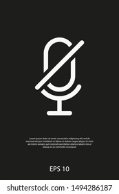 Microphone Audio Muted illustration. Mute Microphone icon. Retro microphone icon