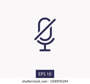 Microphone Audio Muted illustration. Mute Microphone icon. Retro microphone icon