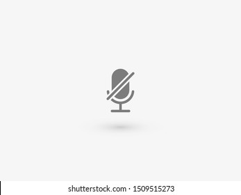 Microphone Audio Muted illustration. Mute Microphone icon. Retro microphone icon