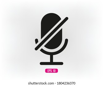 Microphone Audio Muted illustration. Mute Microphone icon. Retro microphone icon