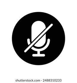 Microphone Audio Muted illustration. Mute Microphone icon. Retro microphone icon.