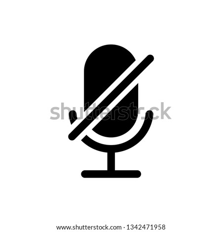 Microphone Audio Muted illustration. Mute Microphone icon. Retro microphone icon