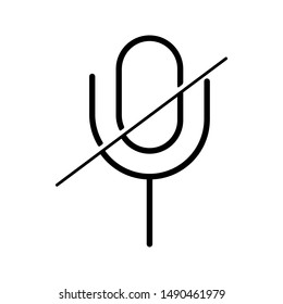 Microphone Audio Muted on white background . Mute Microphone icon illustration