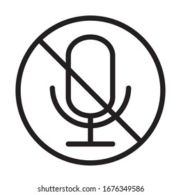 microphone audio muted sound line style icon vector illustration svg