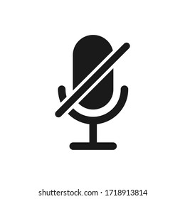 Microphone audio muted. Muted microphone vector icon isolated on white background.. Retro microphone icon