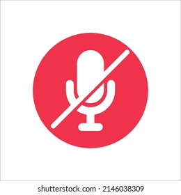 Microphone audio muted. Muted microphone vector icon isolated on white background.. Retro microphone icon