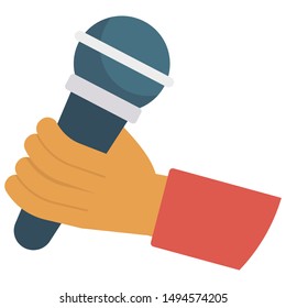 microphone for audio recording ,speech and broadcast flat icon 