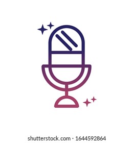 micrófono audio medios sociales estilo gradiente icono vectorial