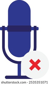 Icono de sonido de micrófono Ilustración plana de Vector