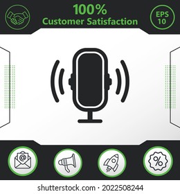 Microphone, audio, sound, karaoke vector icon graphic elements for your work - Modern design