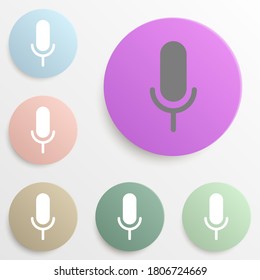 Microphone badge color set. Simple glyph, flat vector of web icons for ui and ux, website or mobile application