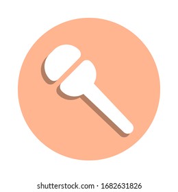 Microphone badge icon. Simple glyph, flat vector of web icons for ui and ux, website or mobile application