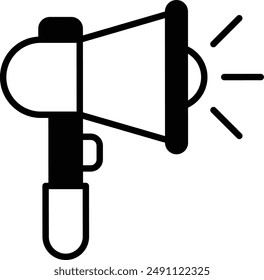 A microphone with a big speaker on it. Concept of amplification and loudness