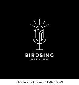 microphone bird logo design vector