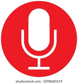 Microphone black color icon with red circle simple flat style shape. Trendy un muted mic illustration for web, app, mobile, game, UI, logo. Audio, sound record pictogram with isolated background.