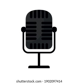 micrófono con diseño de ilustración vectorial de color negro