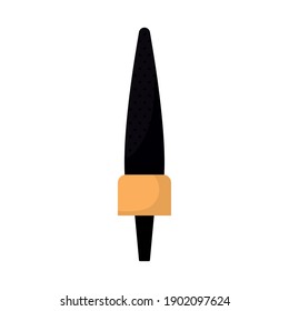 microphone with a black color and a yellow square in the middle of it vector illustration design