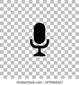 Microphone. Black flat icon on a transparent background. Pictogram for your project