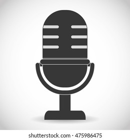 microphone black gadget tool music sound voice con. Flat and isolated design. Vector illustration