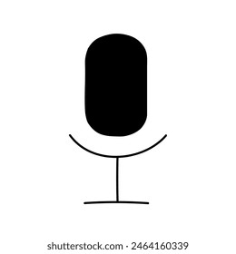 Microphone black hand drawn icon