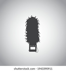 Microphone black icon on white background 