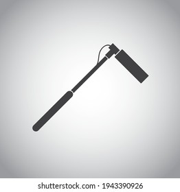 Mikrofon, schwarze Symbol auf weißem Hintergrund 