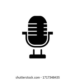 microphone black icon vector illustration