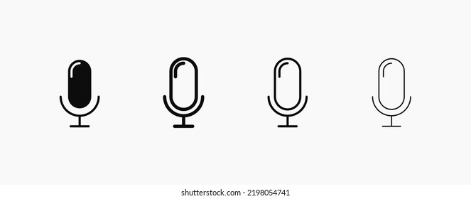Microphone black line vector icon