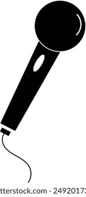 Mikrofon, schwarze Mikrofon-Icon-Design-Vektorgrafik für mobile App und Web