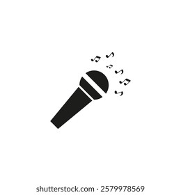 microphone, black mic icon design vector for mobile apps and web