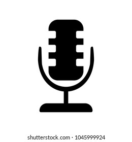 Microphone black on white background, for designer, vector