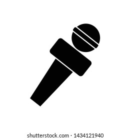 Microphone black pictogram icon in trendy flat style isolated on white background. vector