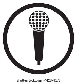 Microphone black sign. Microphone icon and speaker vintage. Vector illustration