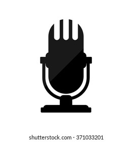 microphone  - black vector icon