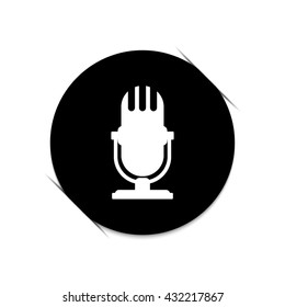 microphone  - black vector icon