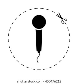 microphone  - black vector icon