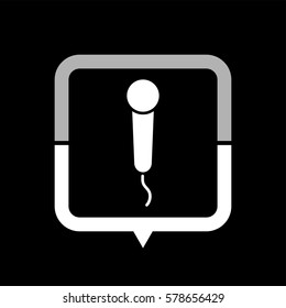 Microphone  - black vector icon