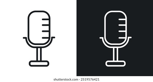 Microphone black and white icon.