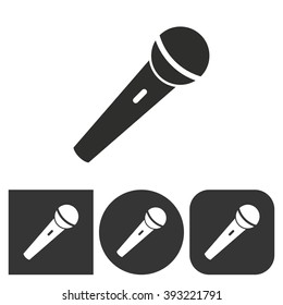 Microphone   -  black and white icons. Vector illustration. 