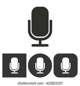 Microphone   -  black and white icons. Vector illustration. 
