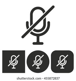 Microphone - black and white icons. Vector illustration.