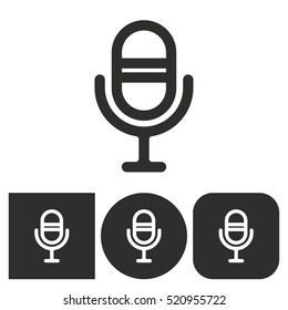 Microphone - black and white icons. Vector illustration.