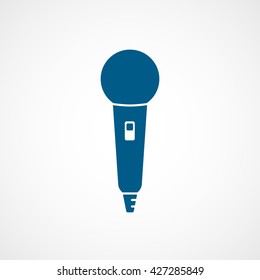 Microphone Blue Icon On White Background