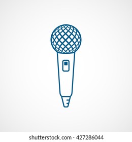 Microphone Blue Icon On White Background