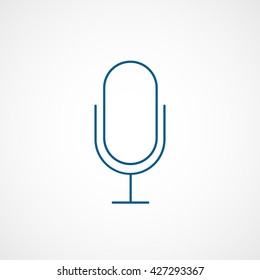 Microphone Blue Icon On White Background